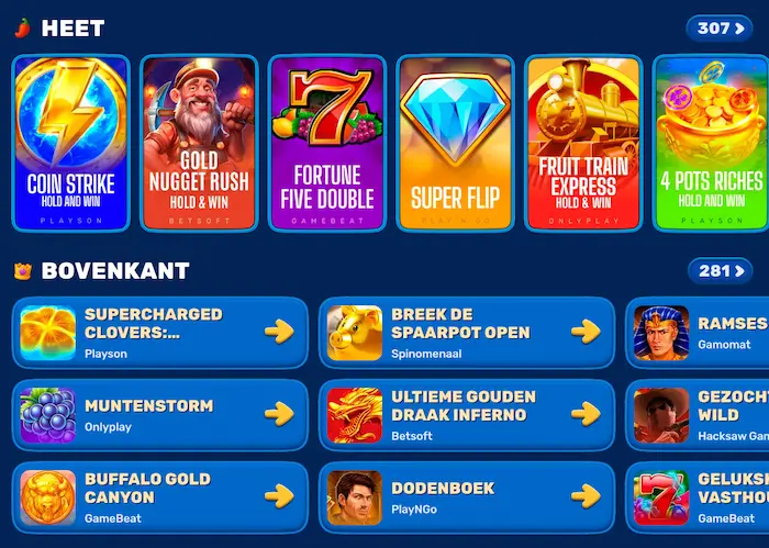Spinfin Casino NL games